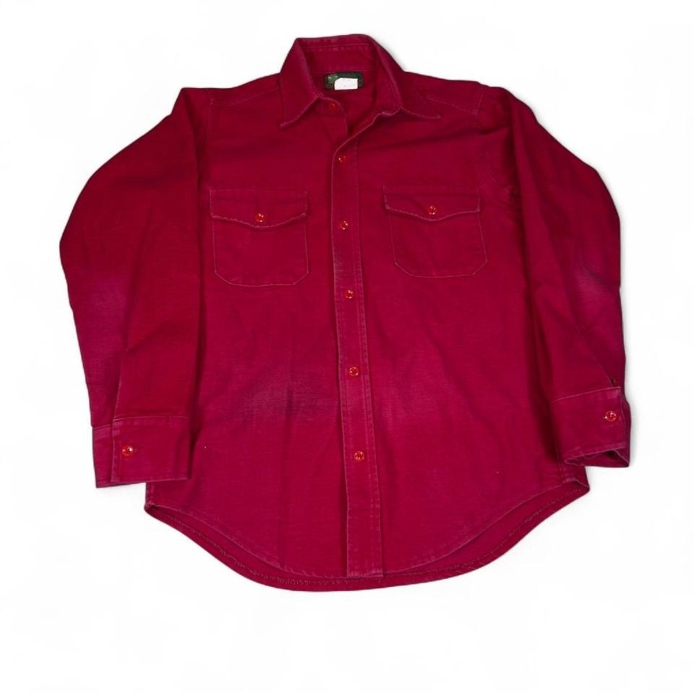 Camp Site Duluth Minnesota Button-Up Shirt Red Mens Medium